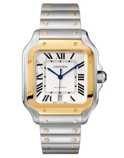 Replica Cartier Santos de Cartier Men Automatic Silver Stainless Steel Watch
