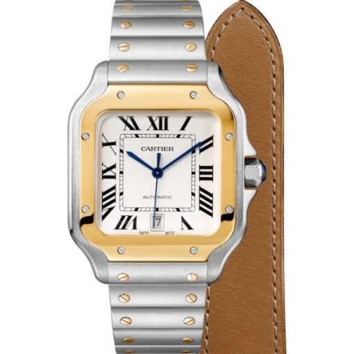 Replica Cartier Santos de Cartier Men Automatic Silver Stainless Steel Watch - Image 2