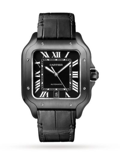 Cartier Santos de Cartier Men Automatic Black Rubber Watch