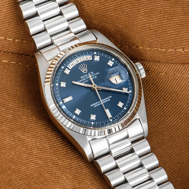 ROLEX DAY-DATE VINTAGE 36mm BLUE DIAMOND - Image 4