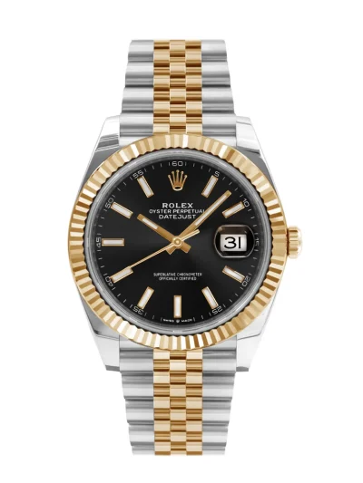 Rolex Datejust II Two Tone Black Stick Dial Jubilee 41mm