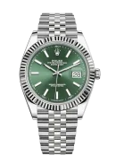Datejust 41 Steel & White Gold 126334 Mint Green Index Jubilee